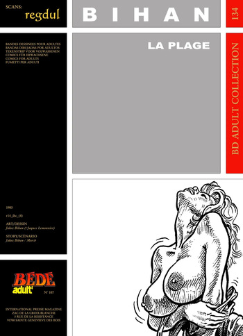 couverture du Bande Dessin&eacute;e [B&eacute;d&eacute; Adult 134] Jakez Bihan [= Jacques Lemonnier] & Merch &ndash; La plage