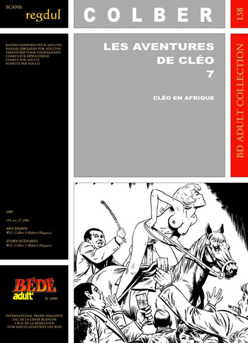 couverture du Bande Dessin&eacute;e [B&eacute;d&eacute; Adult 138] W. G. Colber [= Robert Hugues] &ndash; Les aventures de Cl&eacute;o #7