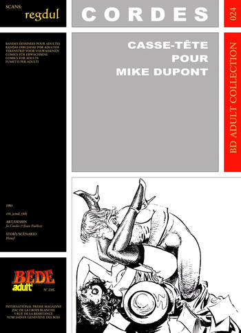 couverture du Bande Dessin&eacute;e [B&eacute;d&eacute; Adult 24] Jo Cord&egrave;s & Henef &ndash; Casse-t&ecirc;te pour Mike Dupont