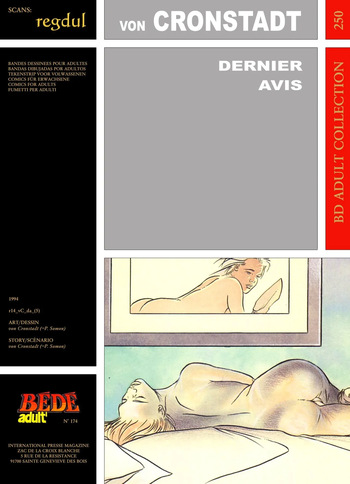 couverture du Bande Dessin&eacute;e [B&eacute;d&eacute; Adult 250] von Cronstadt [= P. Somon] &ndash; Dernier Avis