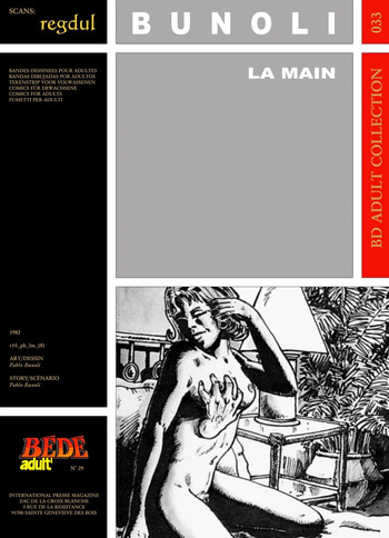 couverture du Bande Dessin&eacute;e [B&eacute;d&eacute; Adult 33] Pablo Bunoli &ndash; La main