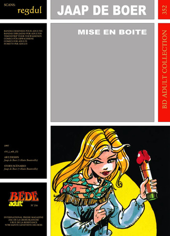 couverture du Bande Dessin&eacute;e [B&eacute;d&eacute; Adult 352] Jaap de Boer [= Bruno Bouteville] &ndash; Mise en Boite