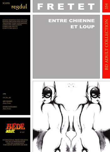 couverture du Bande Dessin&eacute;e [B&eacute;d&eacute; Adult 354] Alain Fr&eacute;tet &ndash; Entre chienne et loup