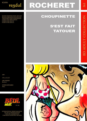 couverture du Bande Dessin&eacute;e [B&eacute;d&eacute; Adult 361] Rocheret [= &Eacute;ric Ronceray] &ndash; Choupinette : S&rsquo;est fait tatouer