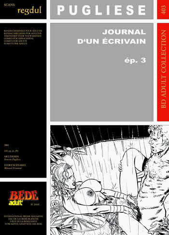 couverture du Bande Dessin&eacute;e [B&eacute;d&eacute; Adult 403] Ernesto Pugliese & Manuel Frontoni &ndash; Journal d&rsquo;un &eacute;crivain #3