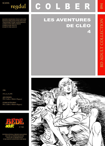 couverture du Bande Dessin&eacute;e [B&eacute;d&eacute; Adult 94] W. G. Colber [= Robert Hugues] &ndash; Les aventures de Cl&eacute;o #4