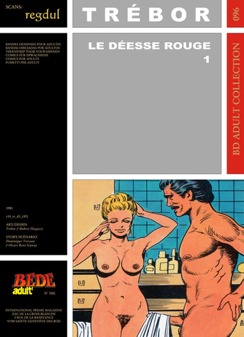 couverture du Bande Dessin&eacute;e [B&eacute;d&eacute; Adult 96] Tr&eacute;bor [= Robert Hugues] & Dominique Verseau [= Henri Ren&eacute; Guieu] &ndash; Le d&eacute;esse rouge #1