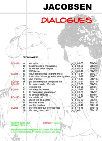 couverture du Bande Dessin&eacute;e [B&eacute;d&eacute; X S.M. 164] Jacobsen [= Jacques Lemonnier] & Pierre Lou&yuml;s &ndash; Dialogues de Courtisanes : &Agrave; travers la cloison