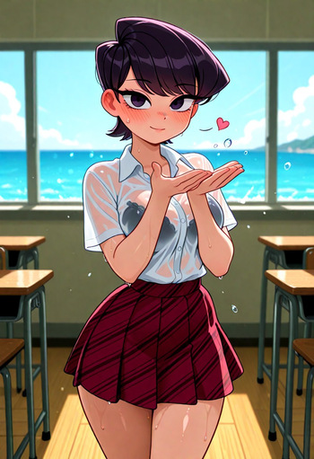 CLASSROOM WET TEASE &ndash; PLAID SKIRT DROPLETS] [AI Generated]