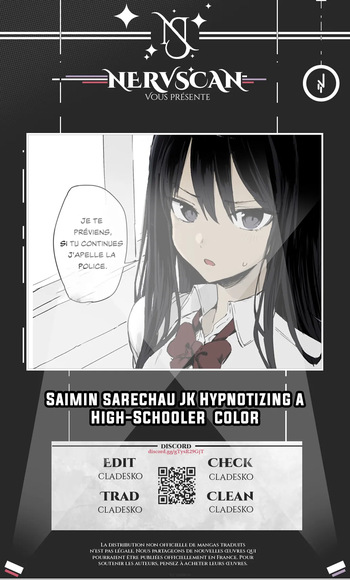 couverture du Manga [Hotate-chan] Saimin sarechau JK | Hypnotizing a High-Schooler [french](cladesko)(nervscan) [Colorized]