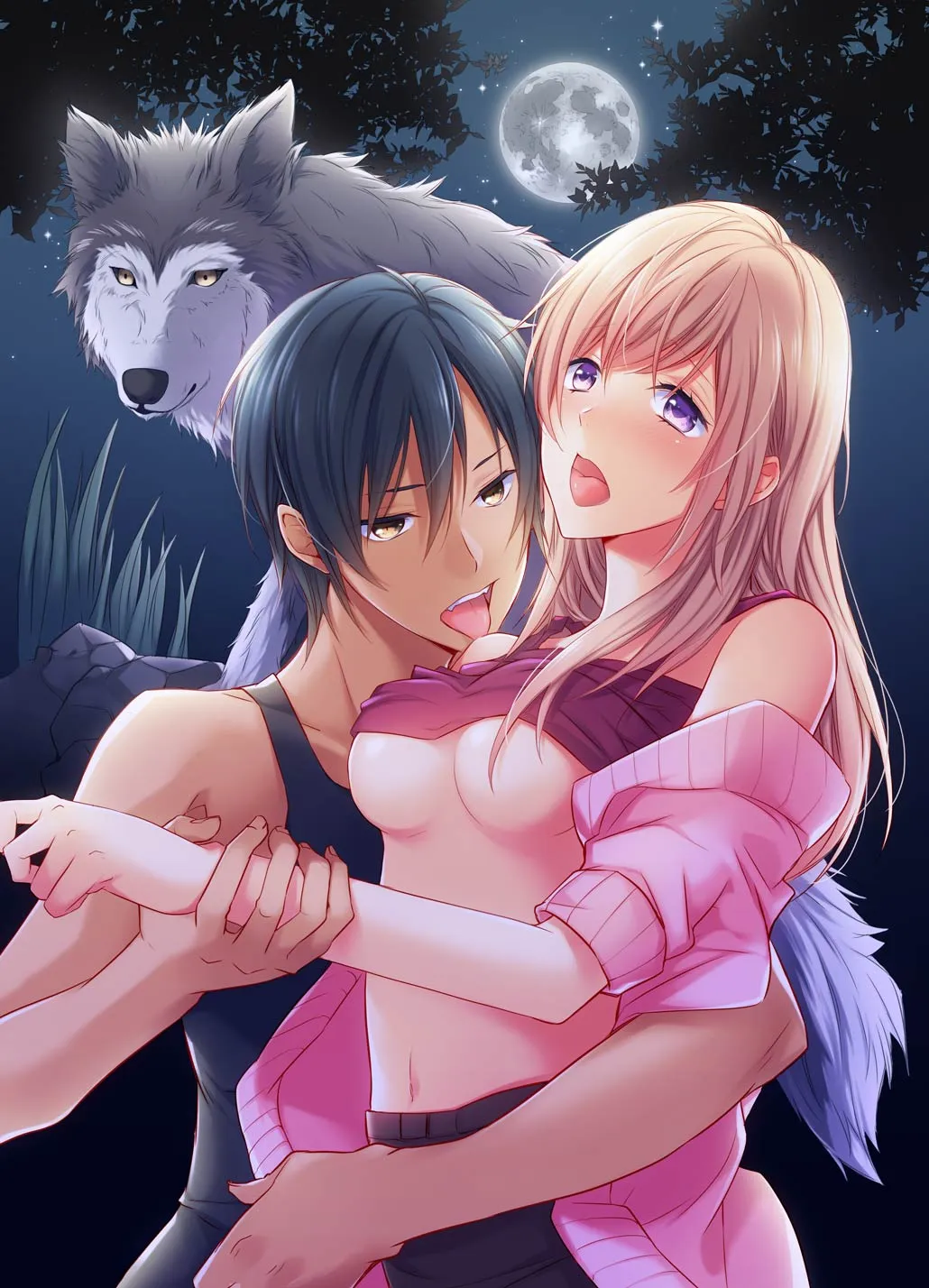 La langue bestiale du gar&ccedil;on-loup!