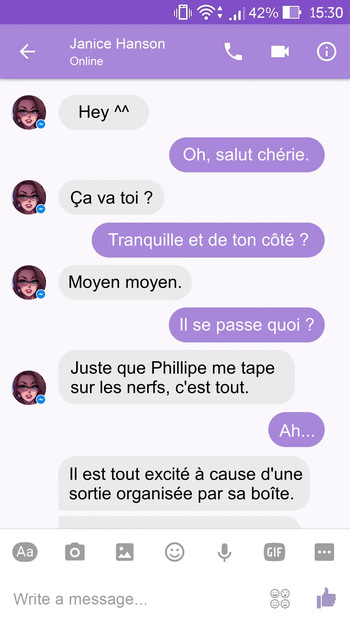 couverture du Bande Dessin&eacute;e [Melkor Mancin] A Chat with Janice | Discussion avec Janice [French] [Lopxi]